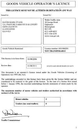 Click to view full size

Goods Vehicle Operators Licence